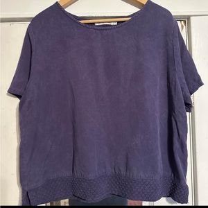 Cute Older Style Cut Loose Short Sleeve Top XL